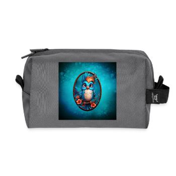 Oiseau bleu vif - Trousse de toilette en tissu recyclé - anthracite - Devant