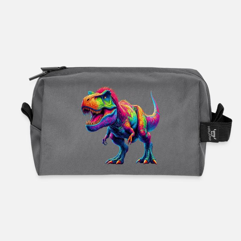 Dinosaurier - Recycelte Kulturtasche - Anthrazit