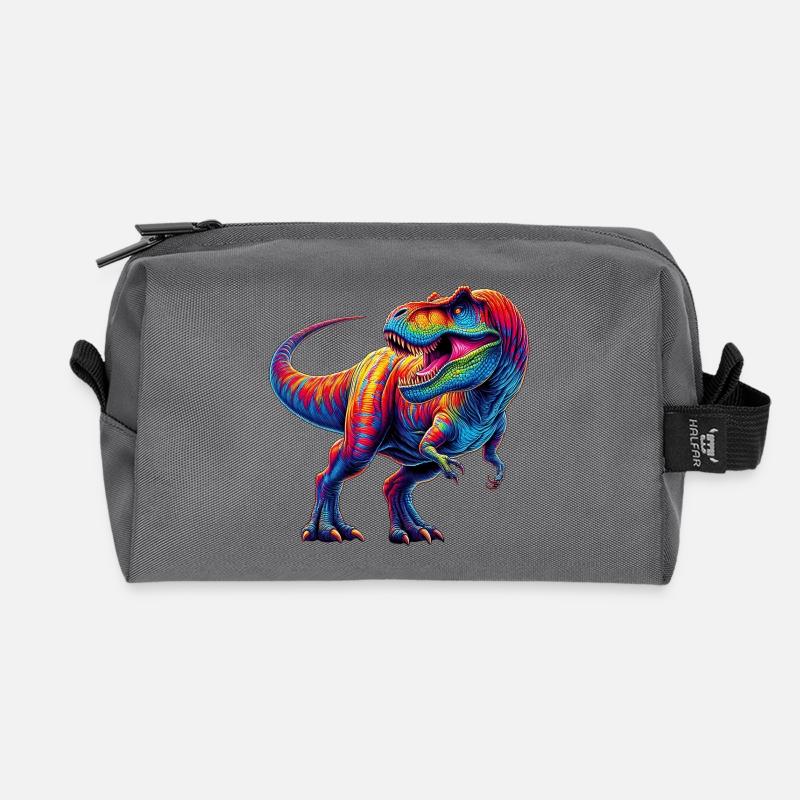 Dinosaurier - Recycelte Kulturtasche - Anthrazit
