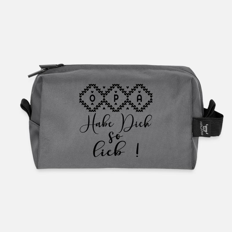 OPA HABE DICH SO LIEB - HERZ - Recycelte Kulturtasche - Anthrazit
