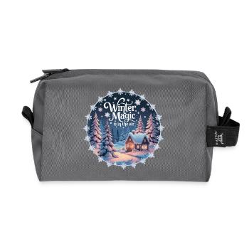 Winter Magic is in the Air – Winter Landscape - Recycled Toiletry Zip Bag - anthracite - Front