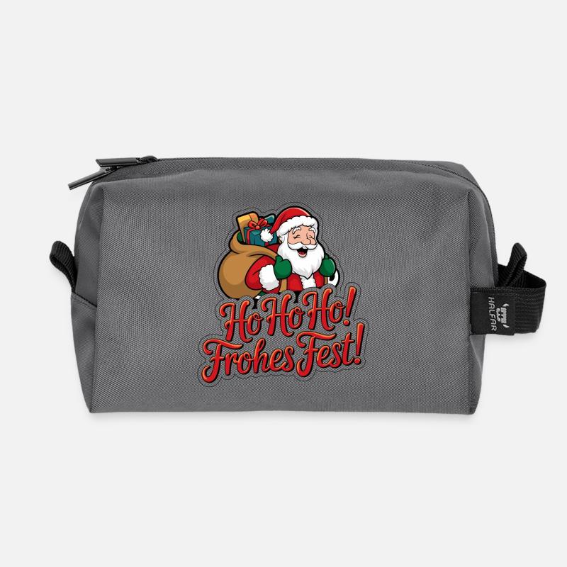 Weihnachtsmann – Ho Ho Ho! Frohes Fest - Recycelte Kulturtasche - Anthrazit