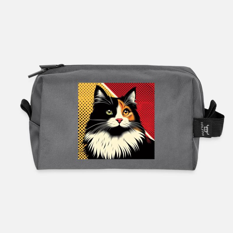 Cat 1 2 - Recycled Toiletry Zip Bag - anthracite
