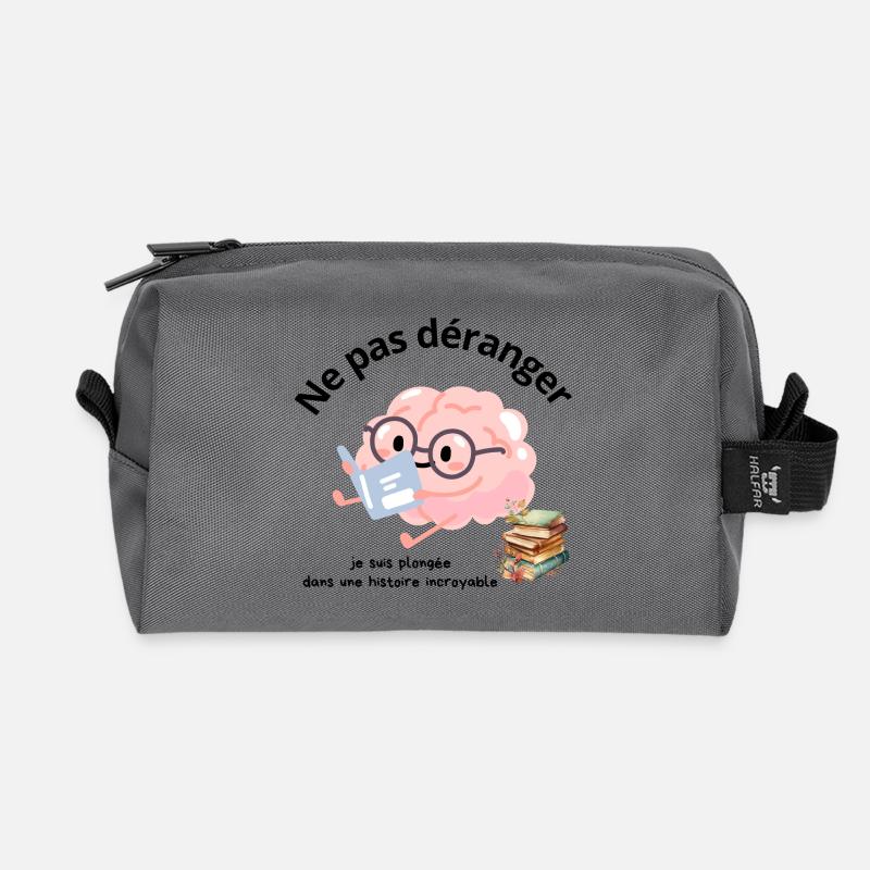 Ne pas déranger lecture - Trousse de toilette en tissu recyclé - anthracite