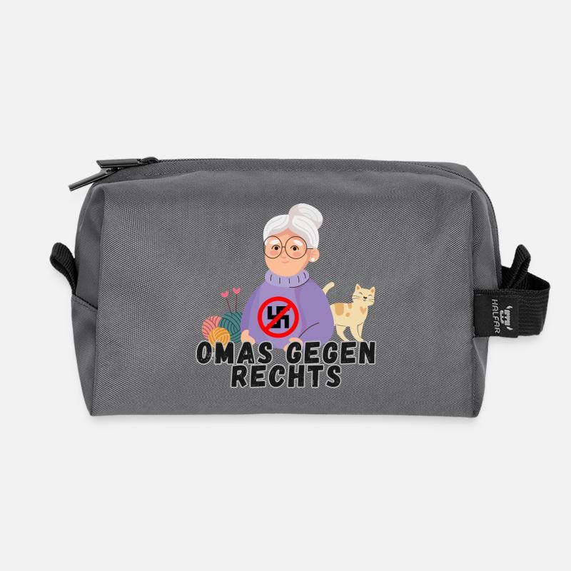Omas gegen Rechts - Recycelte Kulturtasche - Anthrazit