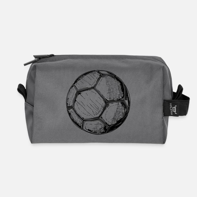 Fußball Skizze - Recycelte Kulturtasche - Anthrazit