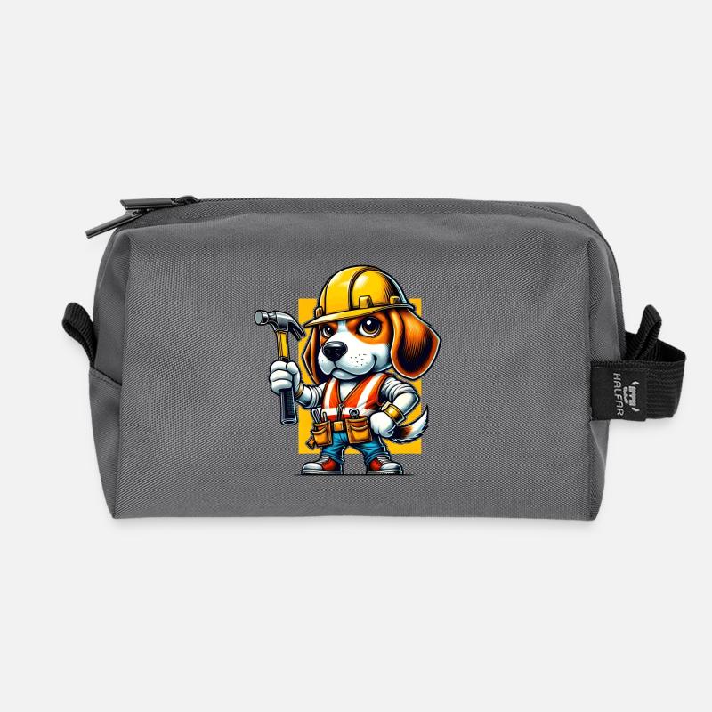Beagle Bauarbeiter - Recycelte Kulturtasche - Anthrazit