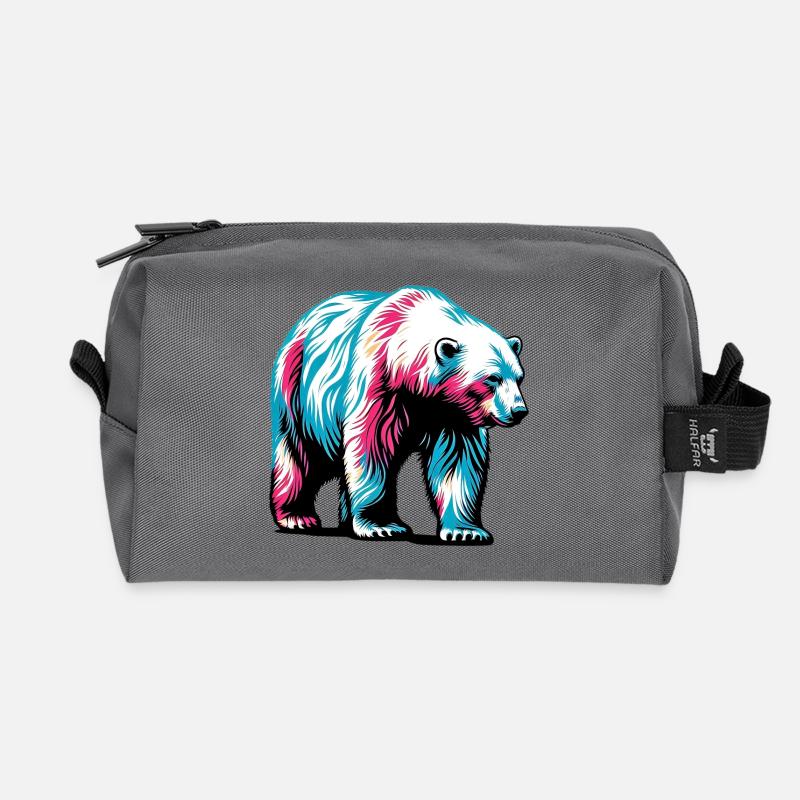 Eisbär - Recycelte Kulturtasche - Anthrazit