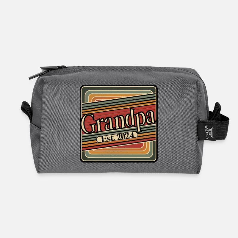 Opa Est. 2024 – Retro Geschenk für Großväter - Recycelte Kulturtasche - Anthrazit