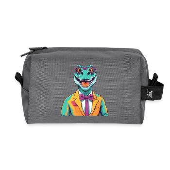 Dinosaurier Anwalt Cartoon Design - Recycelte Kulturtasche - Anthrazit - Vorne