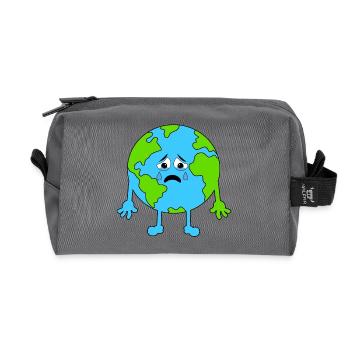 Melancholic Land Illustration - Recycled Toiletry Zip Bag - anthracite - Front