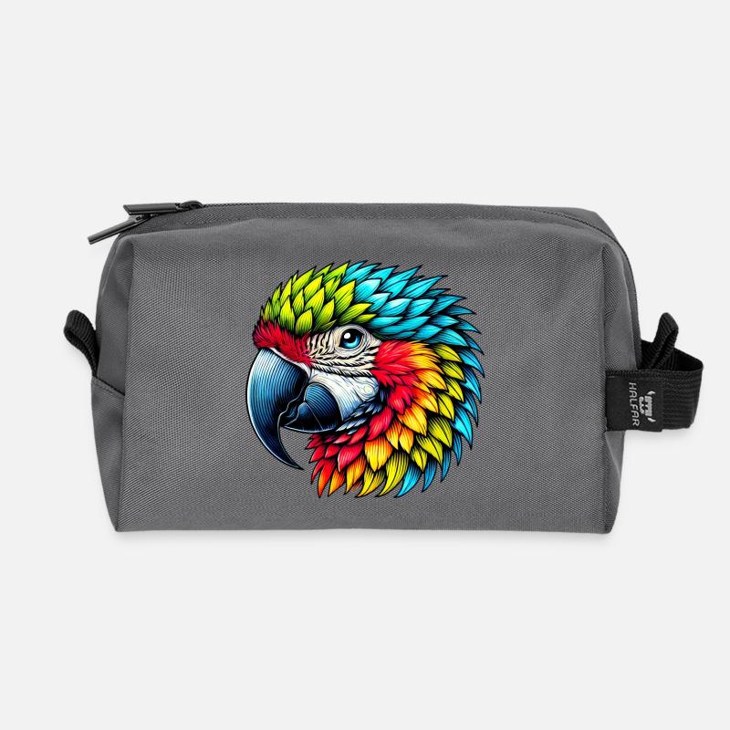 Papagei - Recycelte Kulturtasche - Anthrazit
