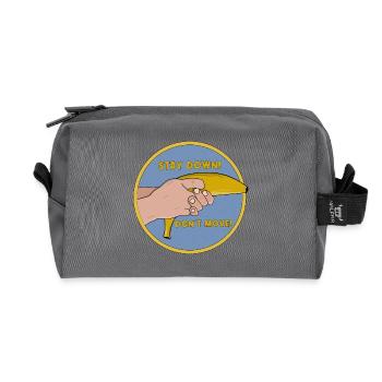 Stay Down Don´t Move Funny Banana - Recycled Toiletry Zip Bag - anthracite - Front