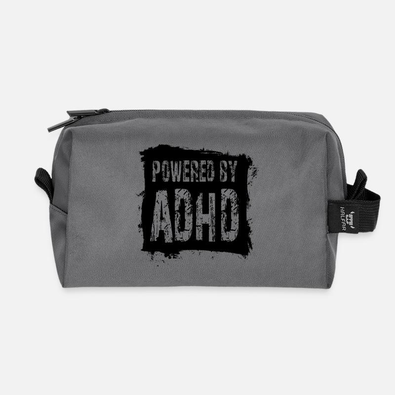 ADHD - Recycled Toiletry Zip Bag - anthracite