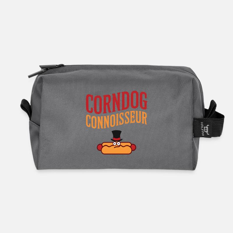 Corndog Connoisseur - Recycled Toiletry Zip Bag - anthracite