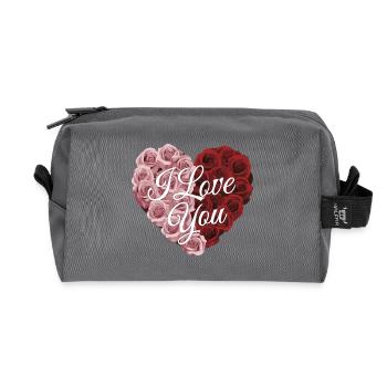 Cœur de rose - Trousse de toilette en tissu recyclé - anthracite - Devant