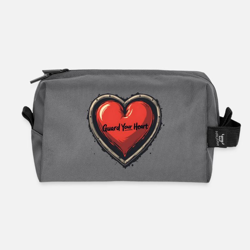 Guard Your Heart - Recycelte Kulturtasche - Anthrazit