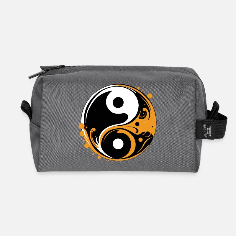 YIN AND YANG - Recycled Toiletry Zip Bag - anthracite