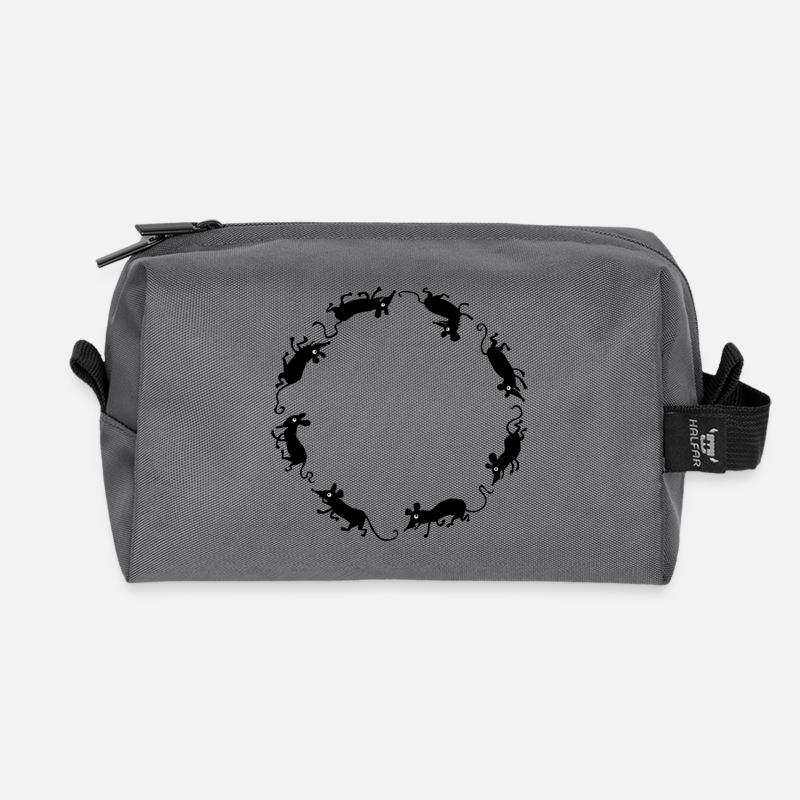 Mice - Recycled Toiletry Zip Bag - anthracite