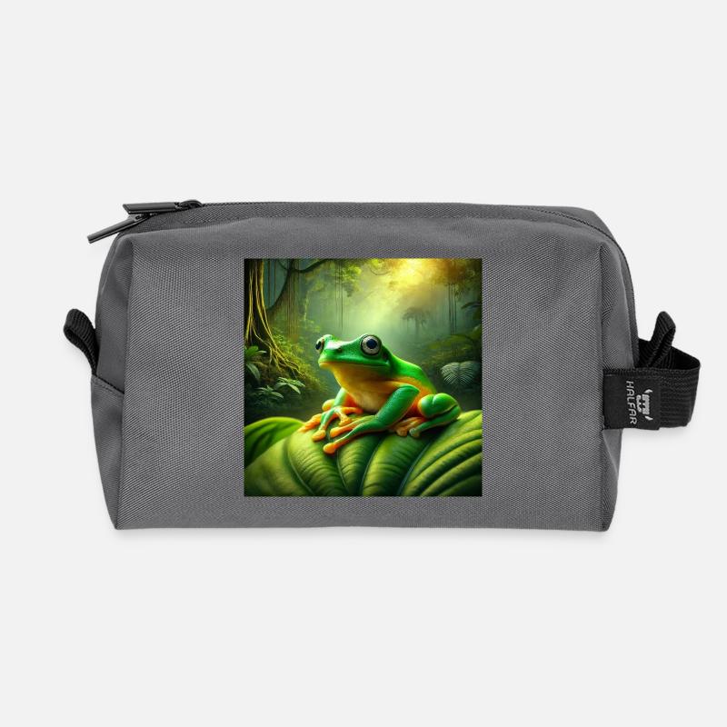 Kambo Frog - Recycelte Kulturtasche - Anthrazit