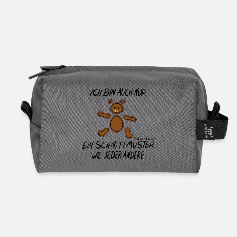 Muster Bärchen - Recycelte Kulturtasche - Anthrazit