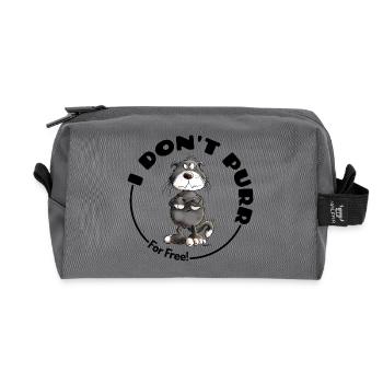 Grumpy I Don't Purr Cat Saying Cats - Recycled Toiletry Zip Bag - anthracite - Front