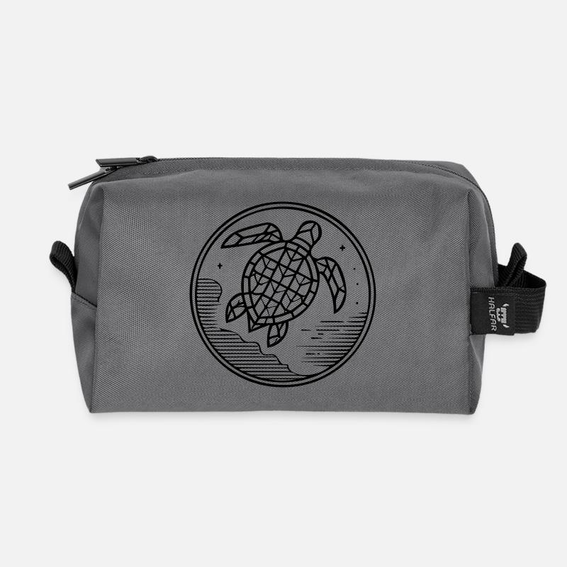 Turtle & Ocean – Spirituelle Verbindung von Meer - Recycelte Kulturtasche - Anthrazit