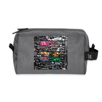 Des écrits colorés fous - Trousse de toilette en tissu recyclé - anthracite - Devant