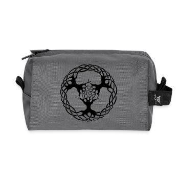 Links to nature (black) - Recycled Toiletry Zip Bag - anthracite - Front