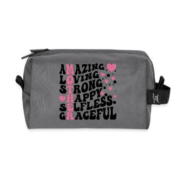 Best Mom Ever - Recycled Toiletry Zip Bag - anthracite - Front