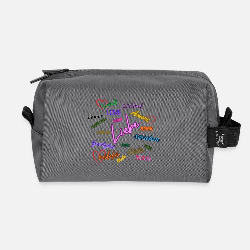 Liebe - Recycelte Kulturtasche - Anthrazit