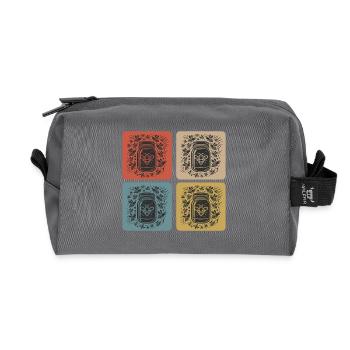 Vintage Honey & Bees Design - Recycled Toiletry Zip Bag - anthracite - Front