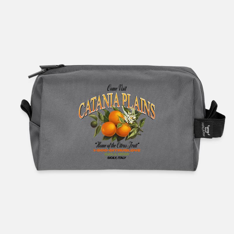 Catania Citrus Paradise Design - Recycelte Kulturtasche - Anthrazit