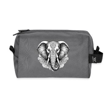 Detaillierte Elefanten-Illustration mit Ornamenten - Recycelte Kulturtasche - Anthrazit - Vorne