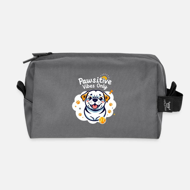 Nur Pawsitive Vibes - Recycelte Kulturtasche - Anthrazit