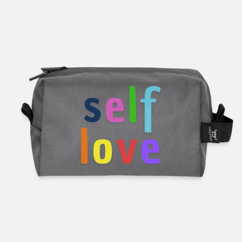 self love - Recycelte Kulturtasche - Anthrazit