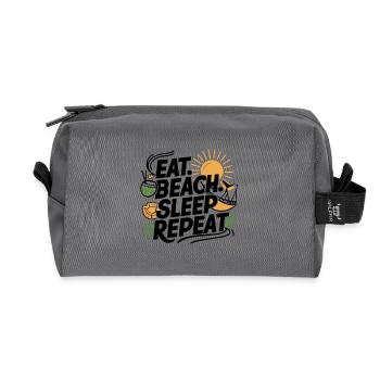 Eat Sleep Beach Repeat - Recycled Toiletry Zip Bag - anthracite - Front