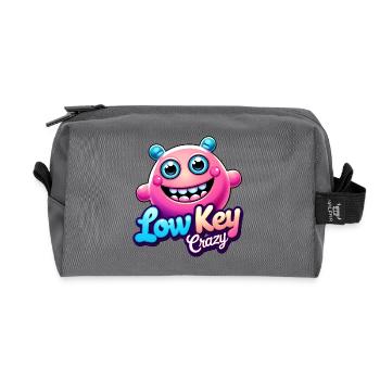 Low Key Crazy - Recycled Toiletry Zip Bag - anthracite - Front
