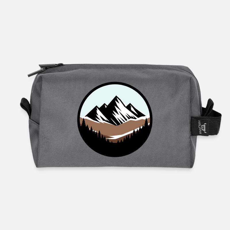 The mountain is calling - Recycled Toiletry Zip Bag - anthracite