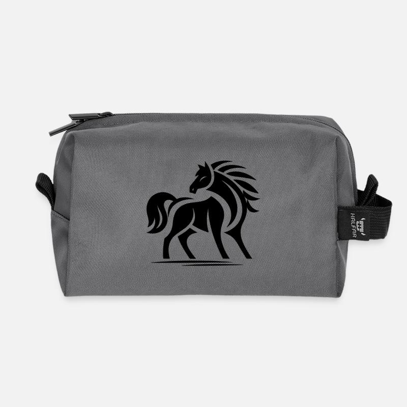 Pferde Tribal - Recycelte Kulturtasche - Anthrazit