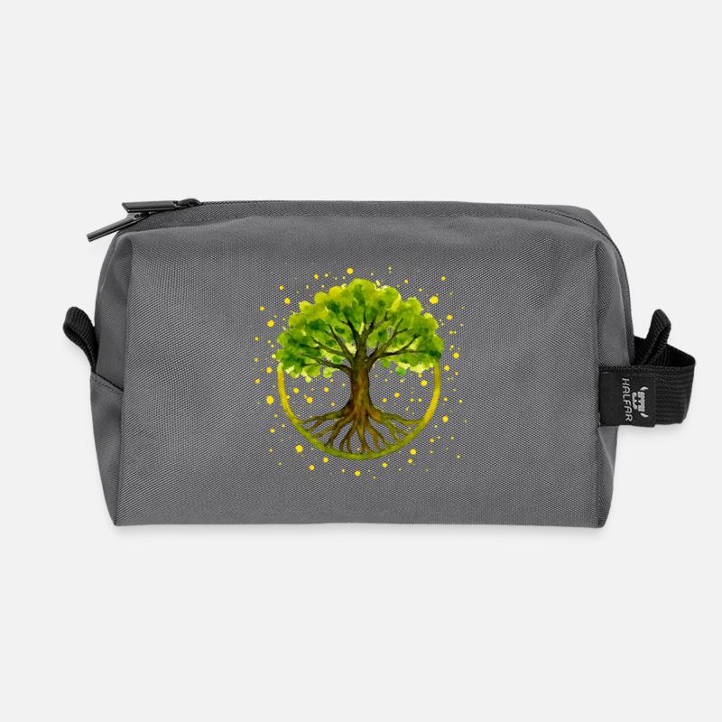 Lebensbaum - Recycelte Kulturtasche - Anthrazit