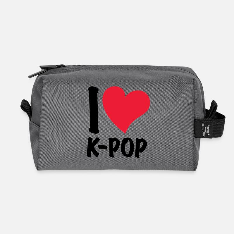 Ich liebe K-Pop - Recycelte Kulturtasche - Anthrazit