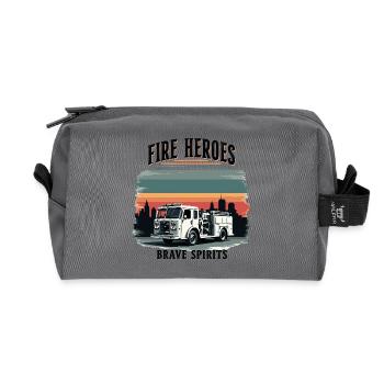 Fire Heroes – Brave Spirits - Recycled Toiletry Zip Bag - anthracite - Front