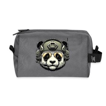 Panda Militär Armee Design - Recycelte Kulturtasche - Anthrazit - Vorne