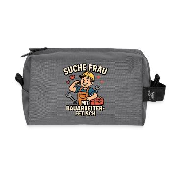 Seeking Woman With Construction Worker Fetish - Recycled Toiletry Zip Bag - anthracite - Front