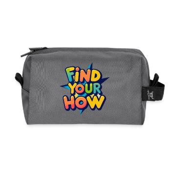 Find Your How - Recycelte Kulturtasche - Anthrazit - Vorne