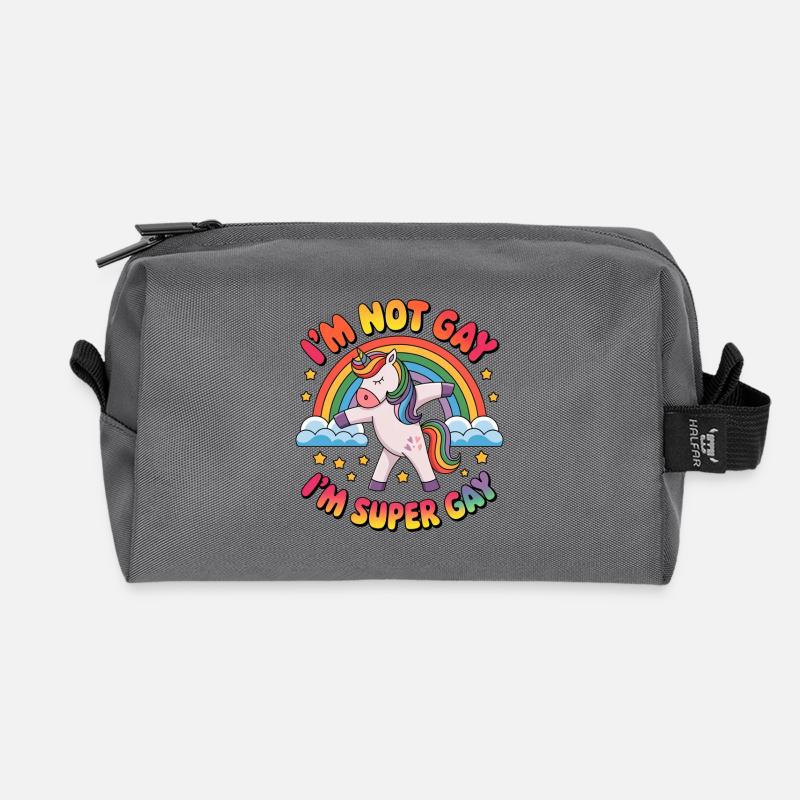 LGBTQ Pride Month - Ich bin nicht schwul, ich bin superschwul - Recycelte Kulturtasche - Anthrazit