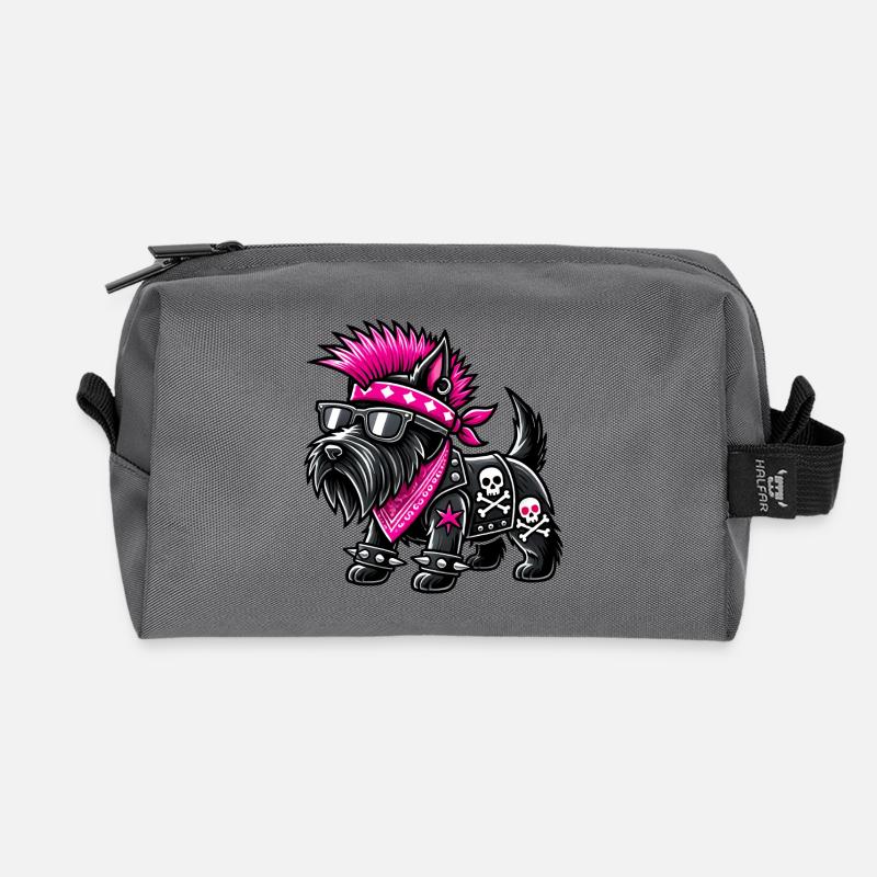 Scottish Terrier Punk Musik - Recycelte Kulturtasche - Anthrazit