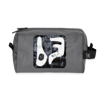 Abstract Monoprint Art Print Tribal BFF - Recycled Toiletry Zip Bag - anthracite - Front