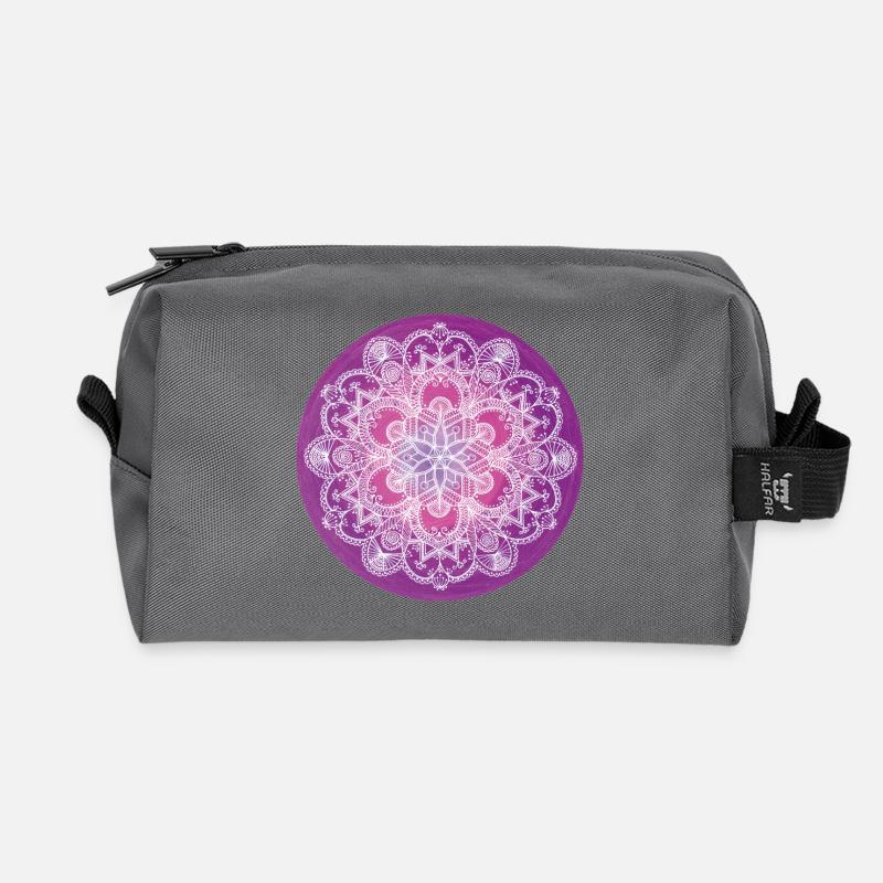 Mandala Amethyst – Intuition & innere Klarheit - Recycelte Kulturtasche - Anthrazit